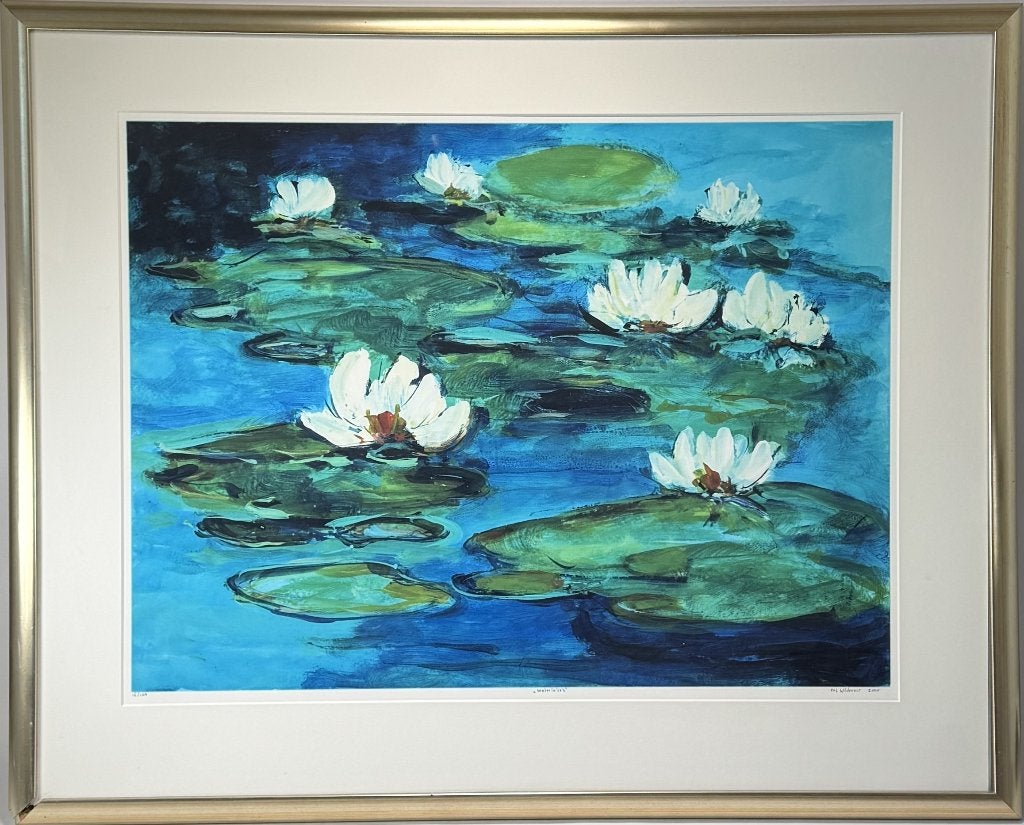 707. Zeefdruk, Maya Wildevuur - "Waterlelies", 2000, Ophalen of Verzenden