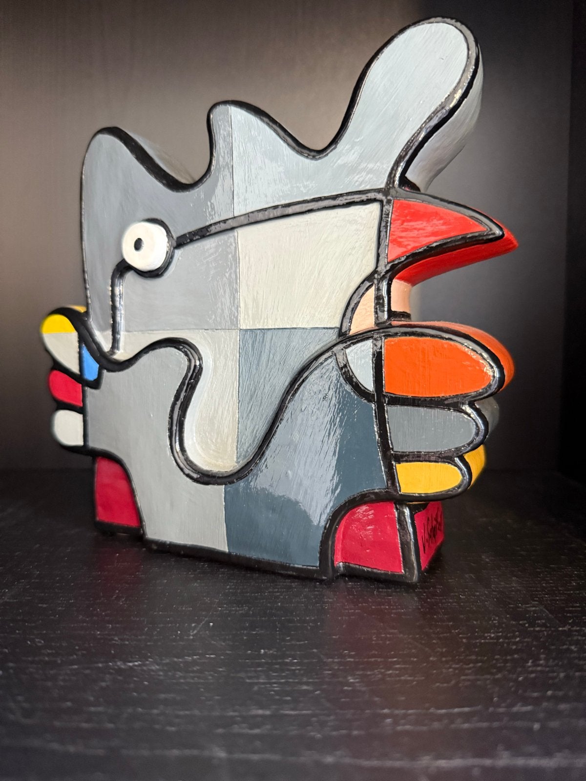 Jacqueline Schäfer 'Vreemde Vogel' gelimiteerd 118/200, Meerkleurig, Gesigneerd, Beeld, Ophalen of Verzenden