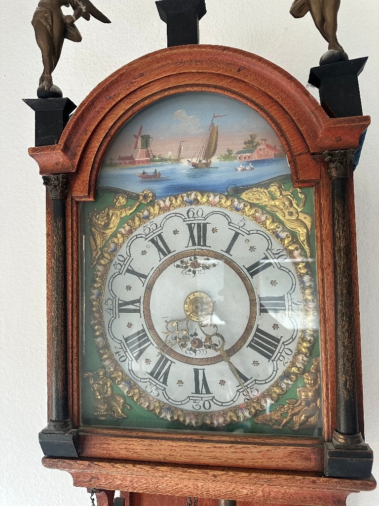 antieke Friese staartklok ( ca 1860)  - locatie zandvoort -, Ophalen