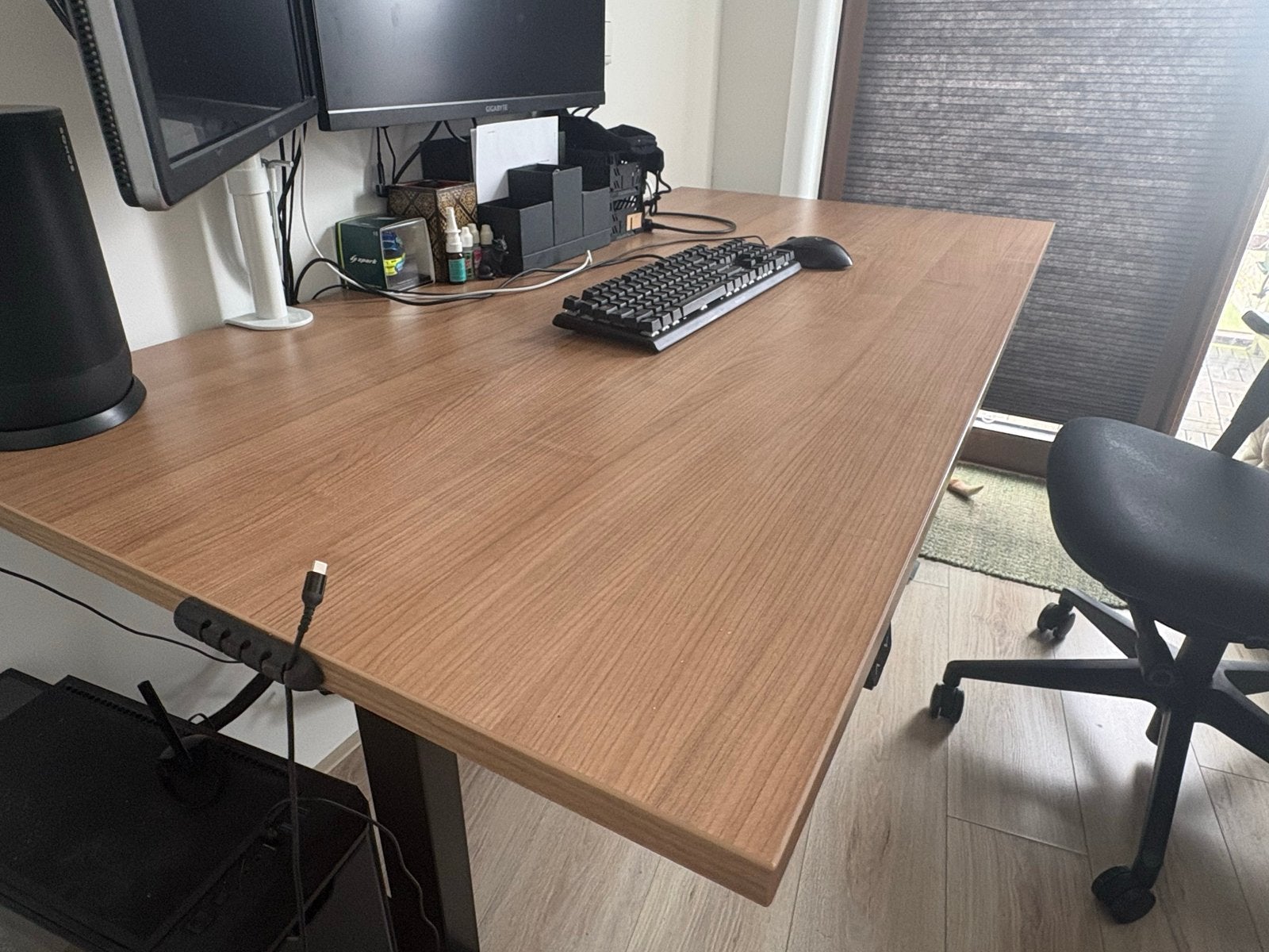 MRC EASY Elektrisch Zit-Sta Bureau 160x80 cm Havanna, Ophalen, Zit-sta bureau, Elektrisch, Spaanplaat of MDF