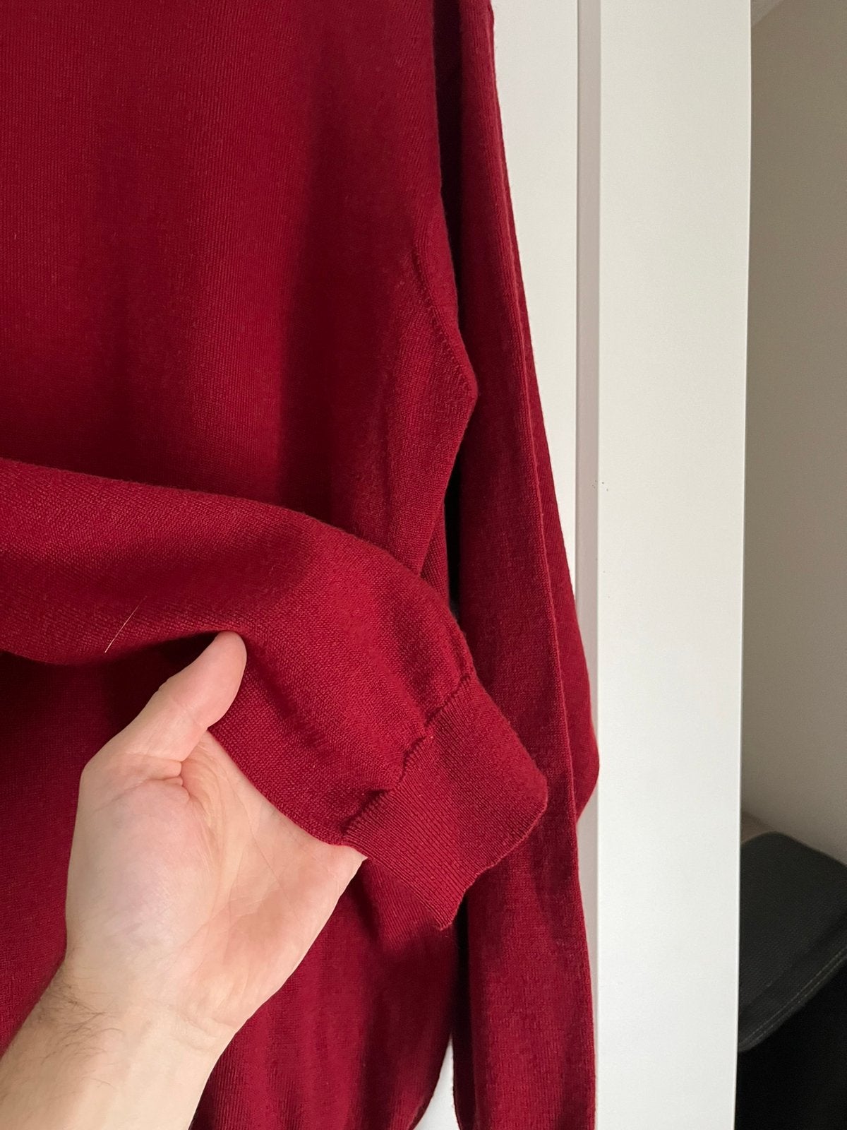 Warm rode coltrui van wol en acryl 56/XXL, Ophalen of Verzenden, Zo goed als nieuw, Maat 56/58 (XL), Rood