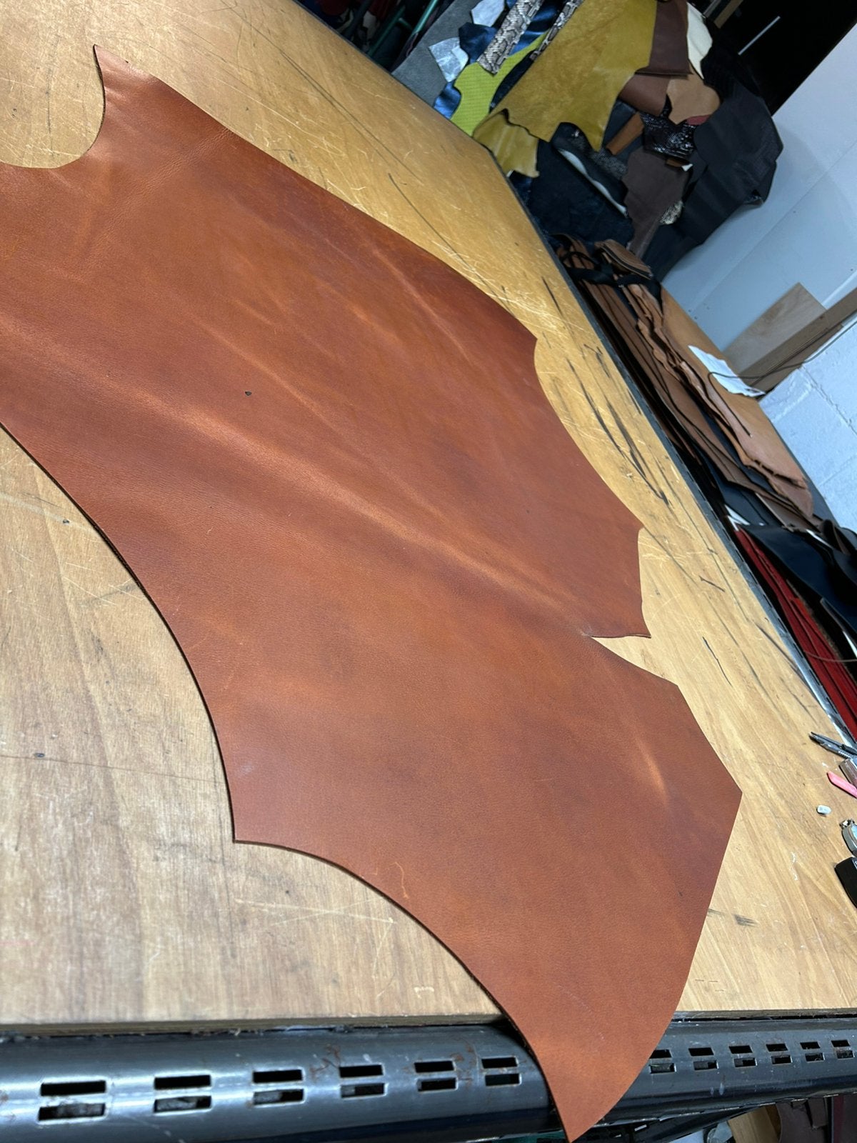 Cognac kleur tuigleer 2.3-2,5 mm dikte soepel nr33, 120 cm of meer, Ophalen of Verzenden, Zo goed als nieuw, Katoen