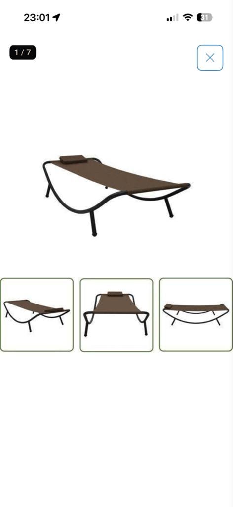 Nieuw VidaXL Tuinbed / Ligbed / Loungebed 200x90 cm bruin, Ophalen of Verzenden, Nieuw, Metaal