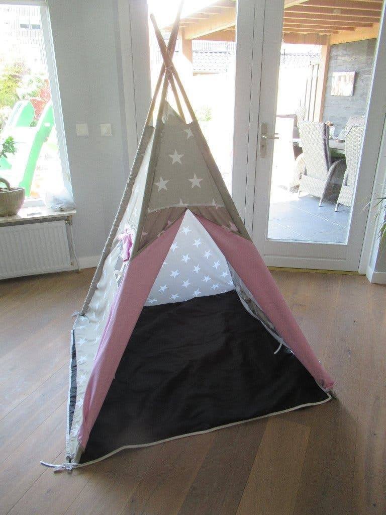 Kinder Tipi Tent - Speeltent voor kinderen + binnen kleed, Ophalen of Verzenden, Zo goed als nieuw