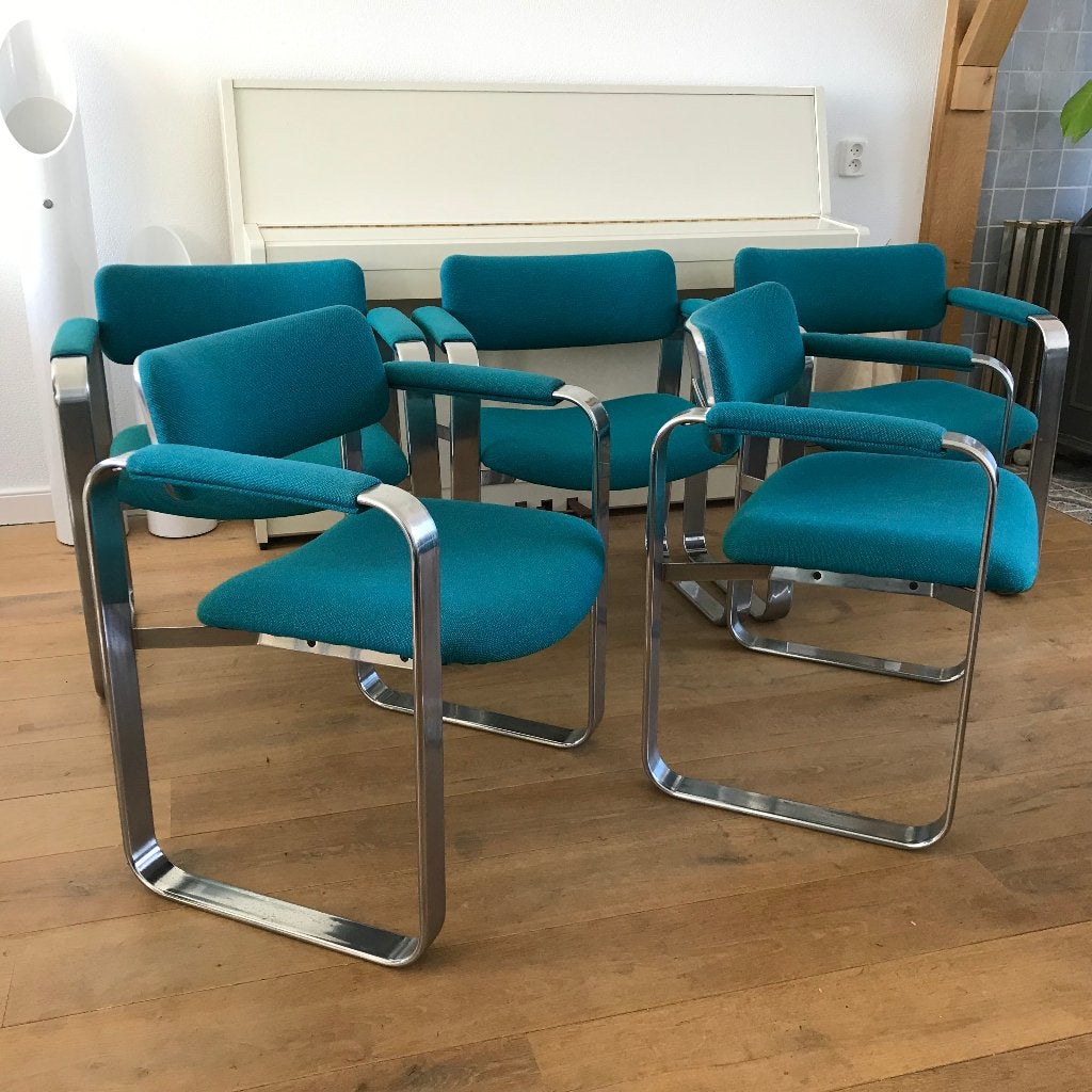 5 Eero Aarnio Silver Collection Mobel Italia vintage chairs, Huis en Inrichting, Stoelen, Ophalen, Gebruikt, Blauw, Nvt