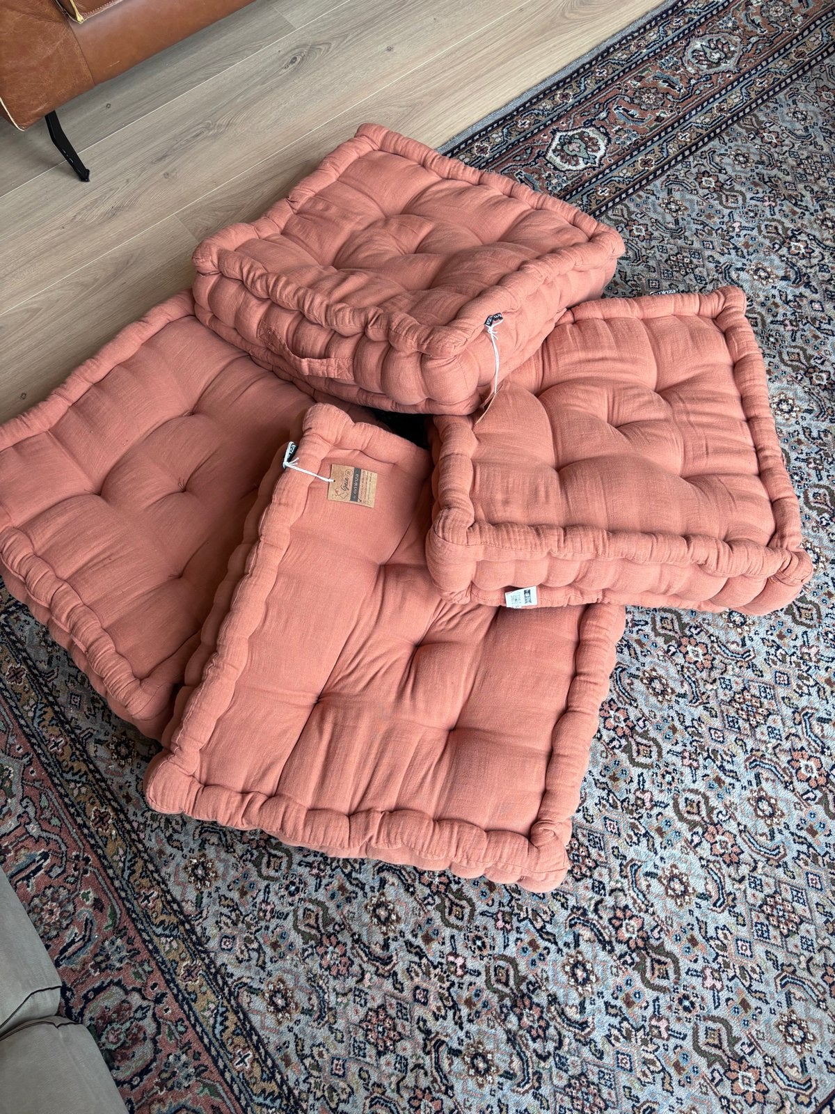 4 ongebruikte Eminza matras/vloerkussens 50x50x10 cm, Overige merken, Palletkussen, Vierkant, Nieuw