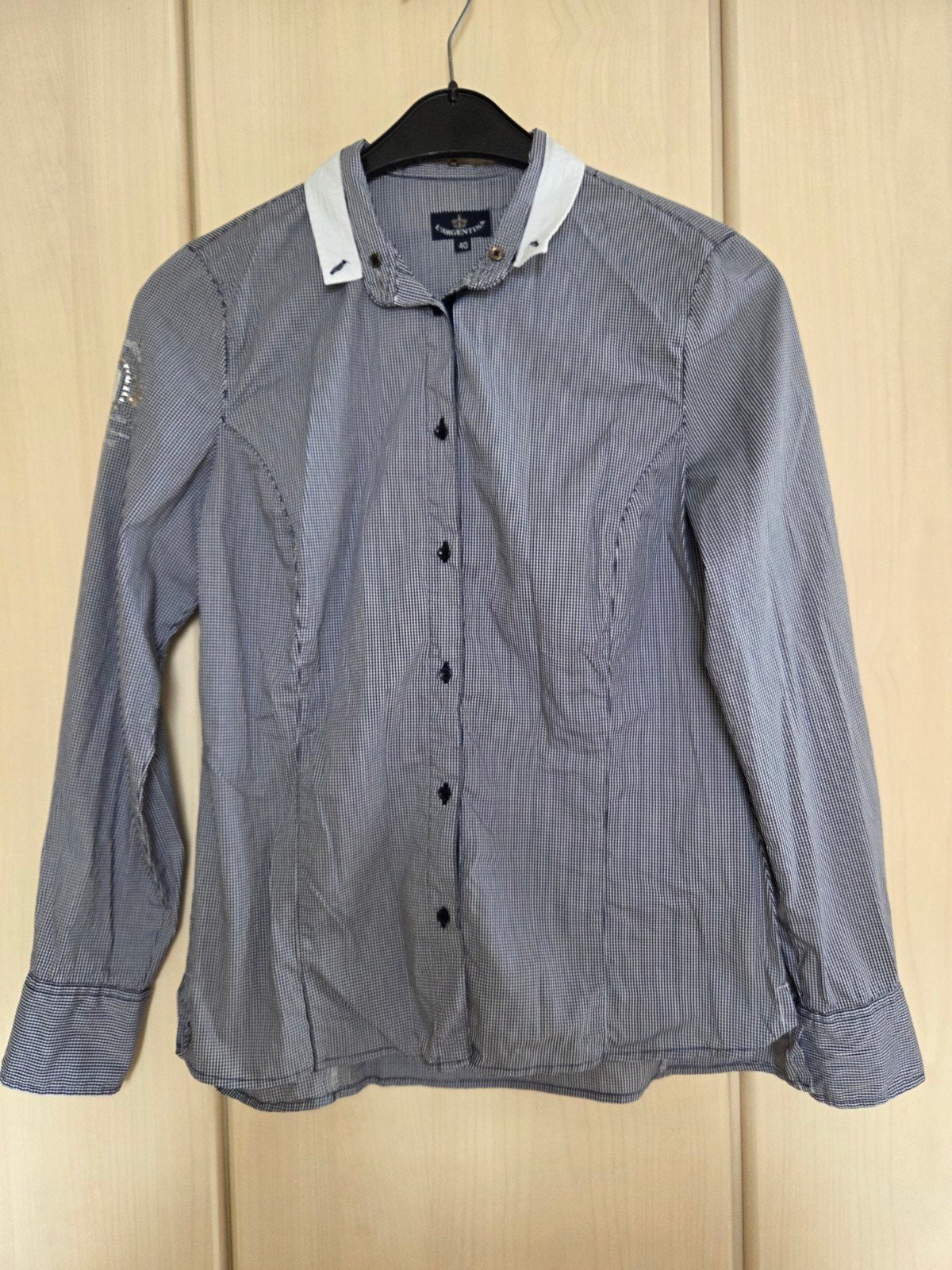 L'Argentina Blouse Blauw/Wit Geruit Maat 40, Kleding | Dames, Maat 38/40 (M), Blauw, Zo goed als nieuw, L'Argentina