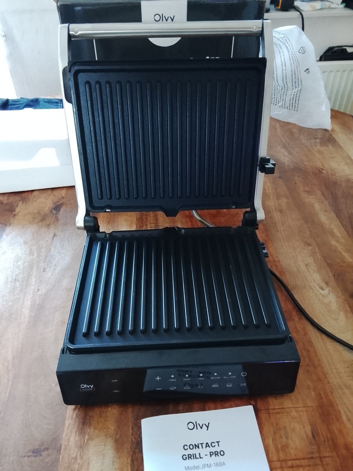 Olvy Contact Grill Pro - Nieuw in doos, Witgoed en Apparatuur, Contactgrills, Olvy Kitchen, Onbekend, Nieuw, Ophalen of Verzenden