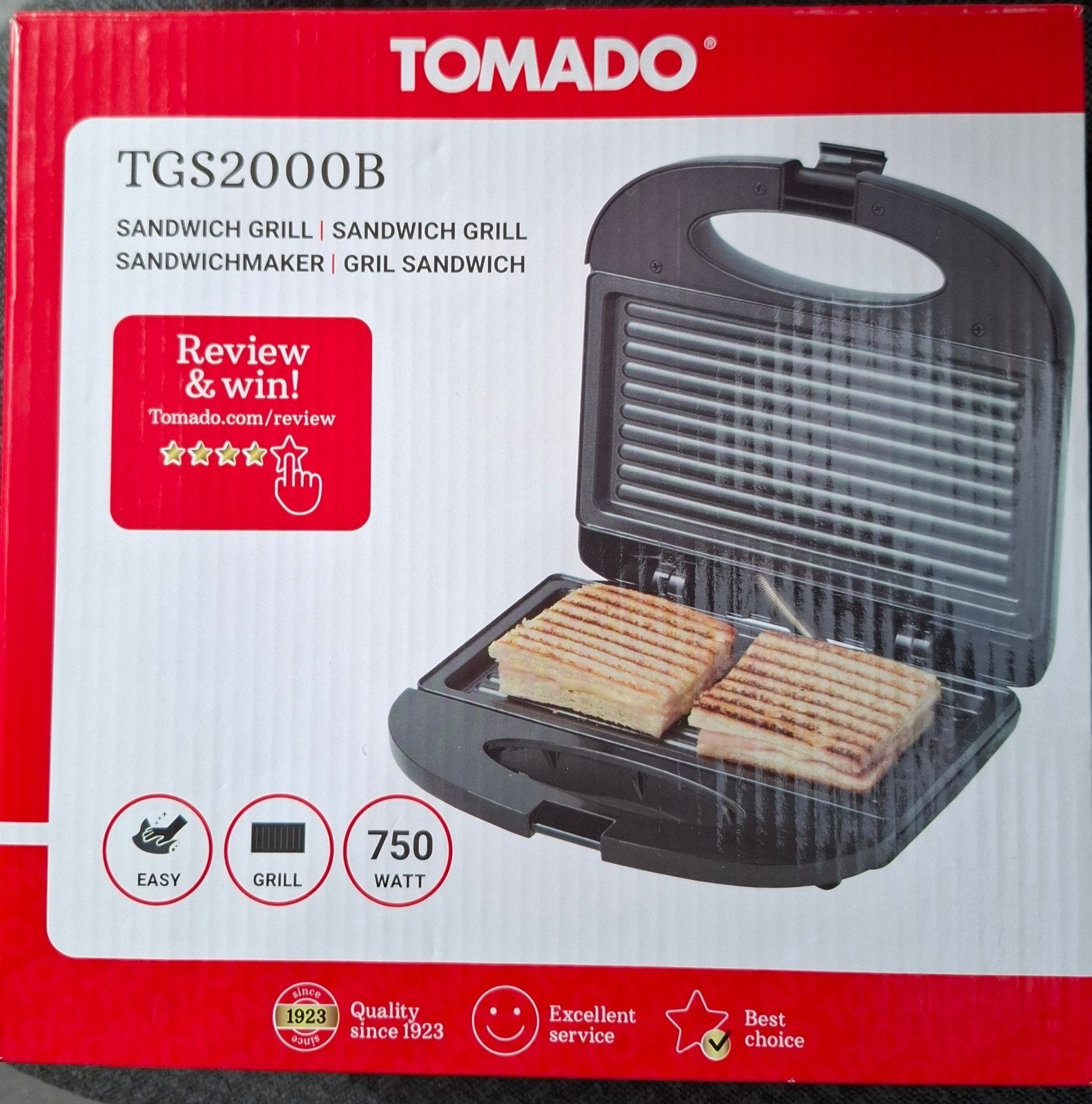 Sandwich grill, Witgoed en Apparatuur, Ophalen of Verzenden, Nieuw