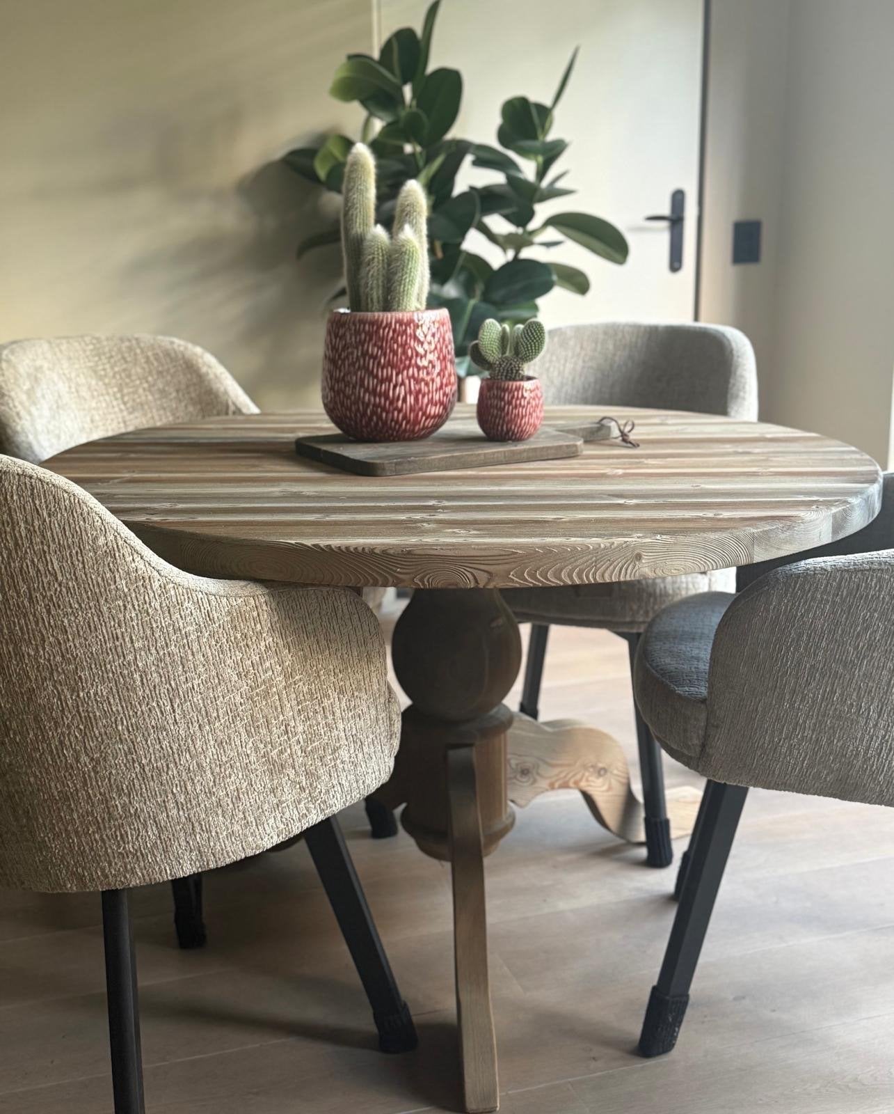 Prachtige bolpoot tafel - 1.20m x 75cm, Huis en Inrichting, Ophalen, 100 tot 150 cm, Rond, Zo goed als nieuw