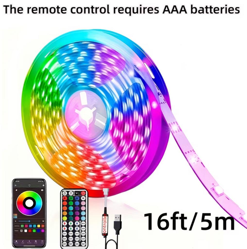 RGB LED Strip 5M met App en Afstandsbediening, Ophalen, Nieuw
