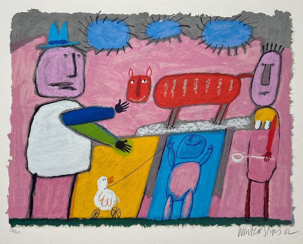Zeefdruk Wouter Stips, Antiek en Kunst, Kunst | Litho's en Zeefdrukken, Gesigneerd, Verzenden, Zeefdruk