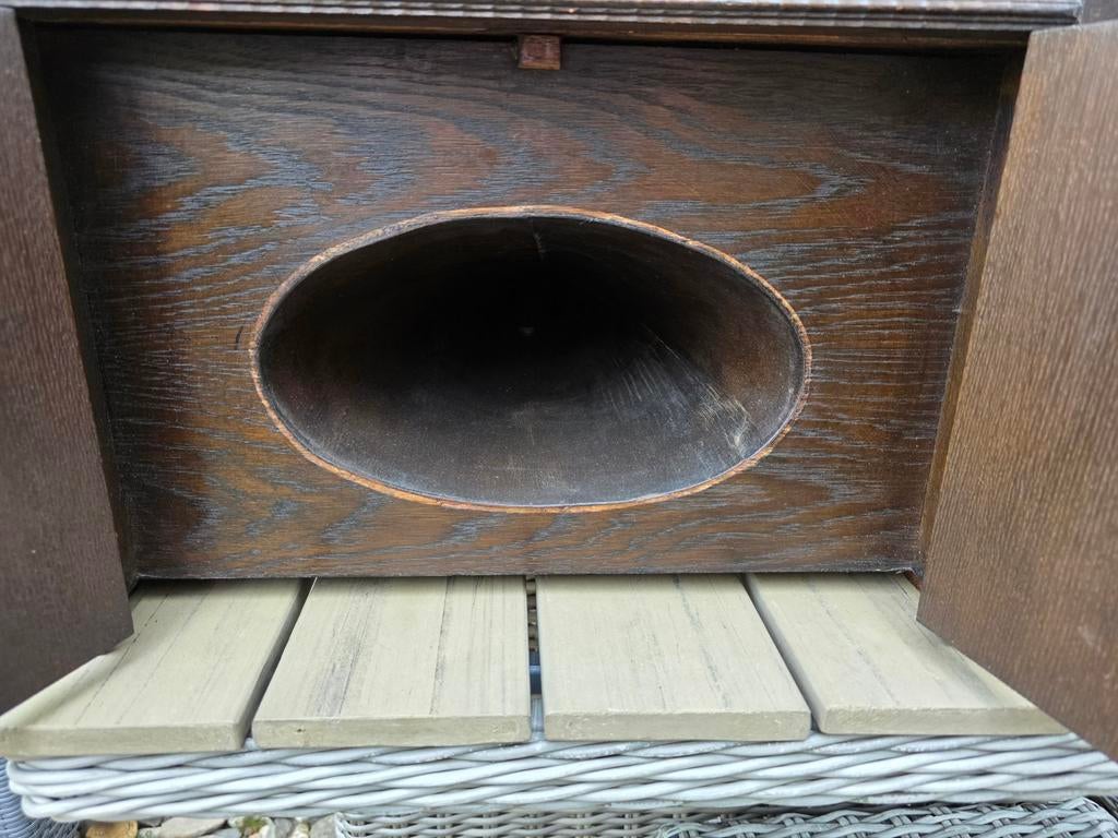 Antieke platenspeler met nabehoren, Audio, Tv en Foto, Platenspelers, Overige merken, Gebruikt, Ophalen of Verzenden, Platenspeler