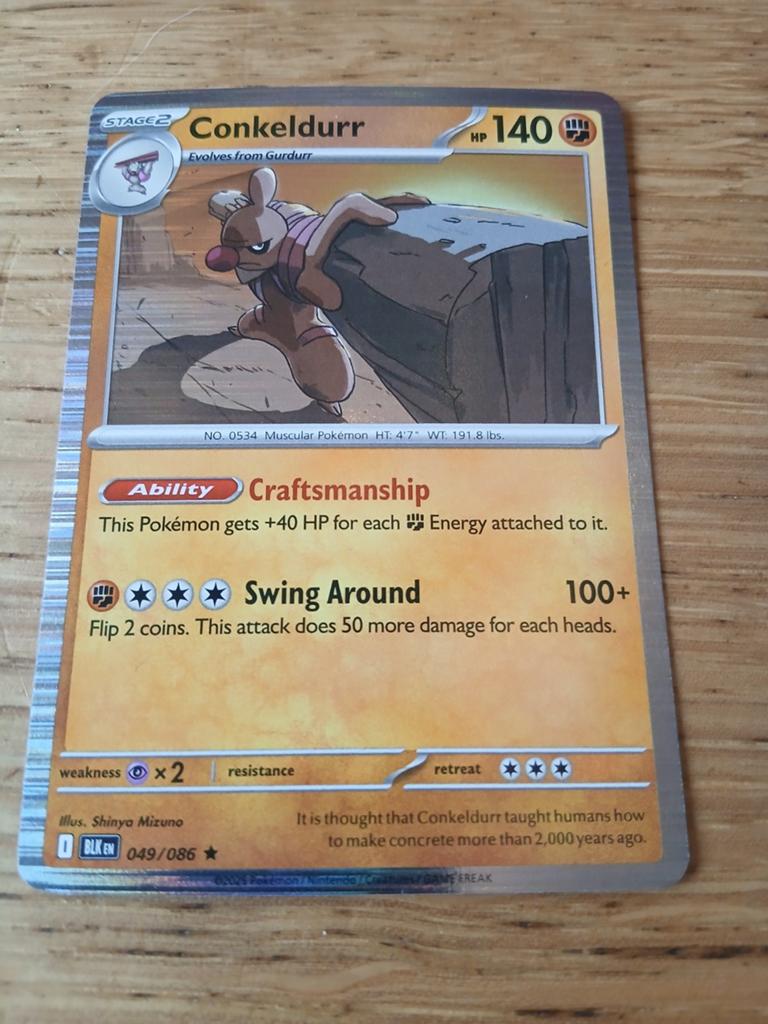 Conkeldurr Pokémon Kaart - 049/086, Ophalen of Verzenden, Gebruikt, Losse kaart