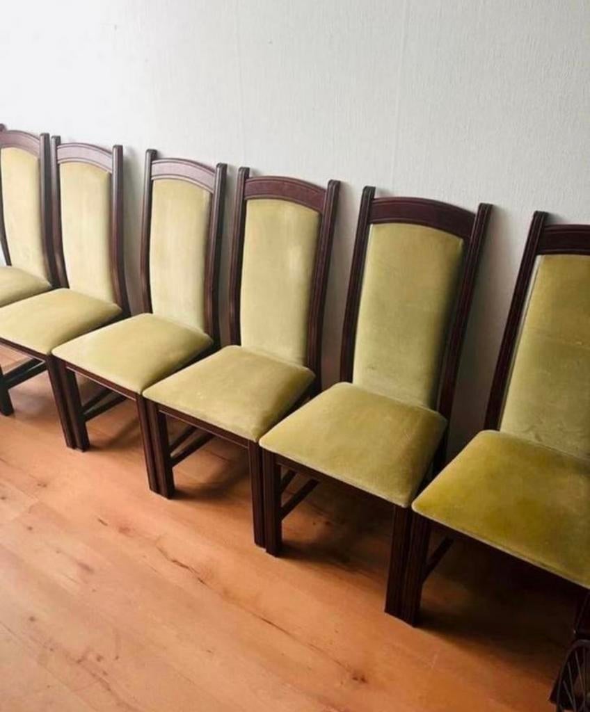 Zes mooie antieke stoelen, Huis en Inrichting, Stoelen, Ophalen, Overige kleuren, Zo goed als nieuw, Stof