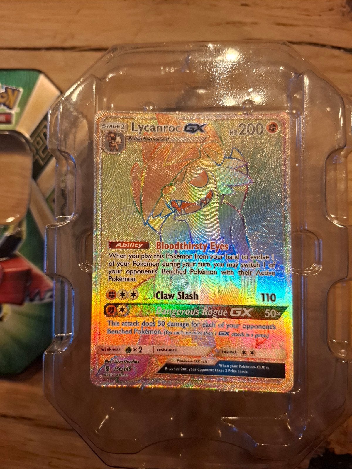 Lycanroc GX Pokémon kaart - Rainbow Rare (Foil), Ophalen, Nieuw, Losse kaart, Foil