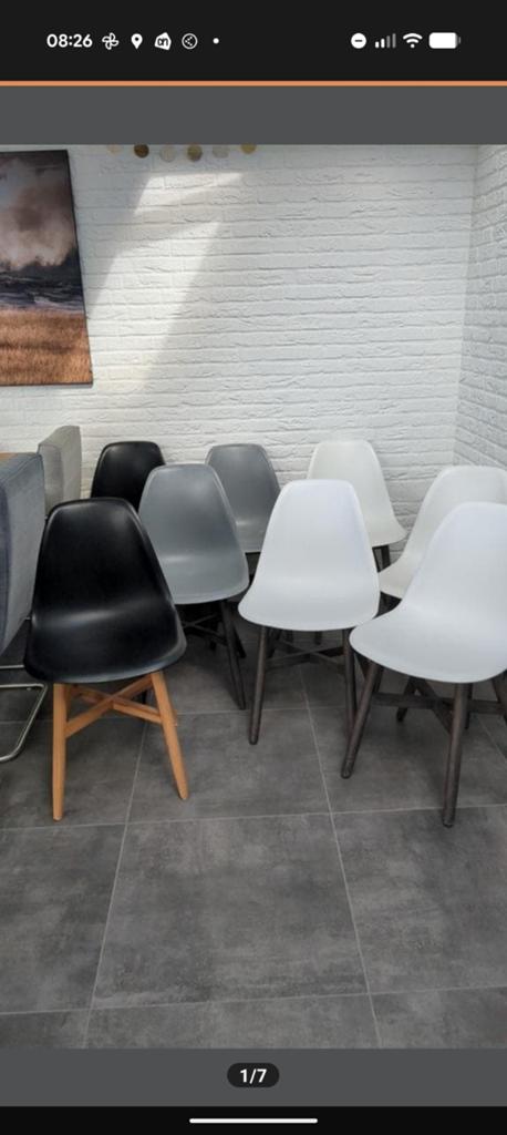 8x hippe kuipstoelen (Intratuin) zwart-grijs-wit, Ophalen of Verzenden, Gebruikt