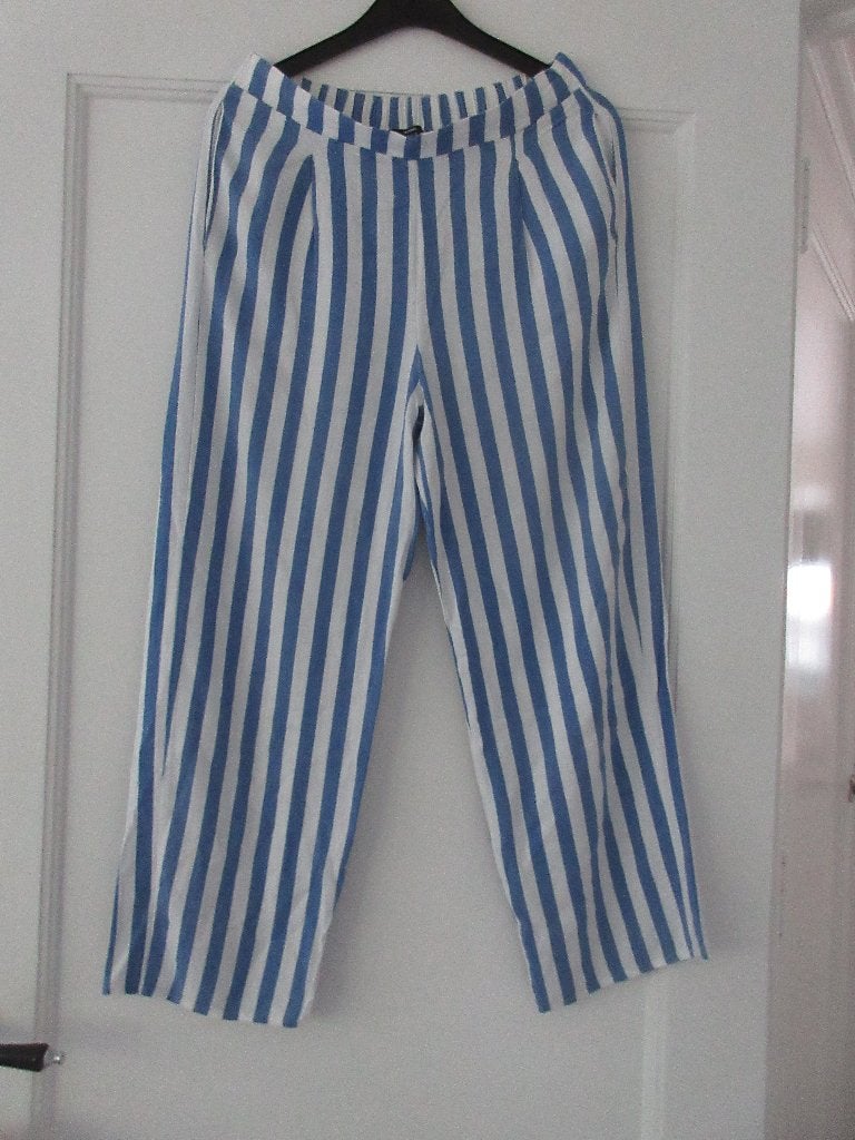 streep broek, zomerbroek S, Tenzenis, Blauw, Nieuw, Ophalen of Verzenden, Maat 36 (S)