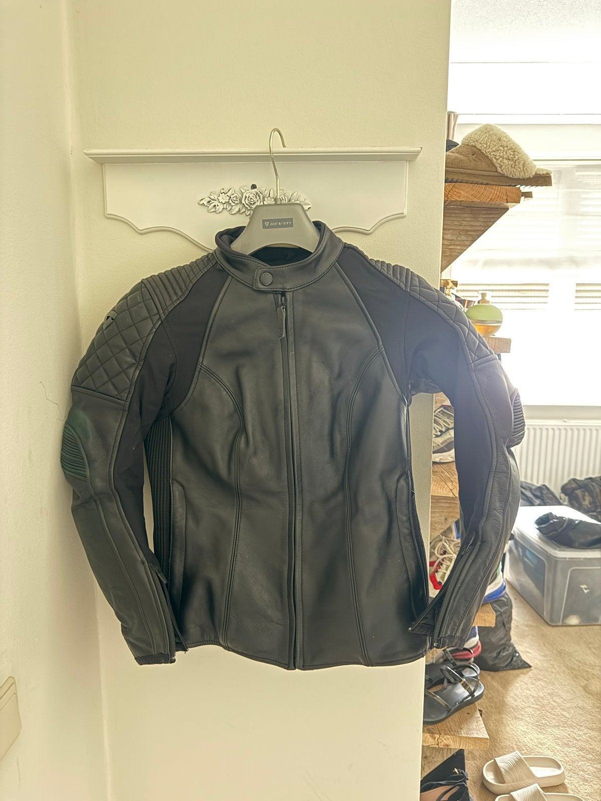 Revit leren motorpak (jas en broek) - Maat 36/38, Ophalen, Tweedehands, Dames, Combipak