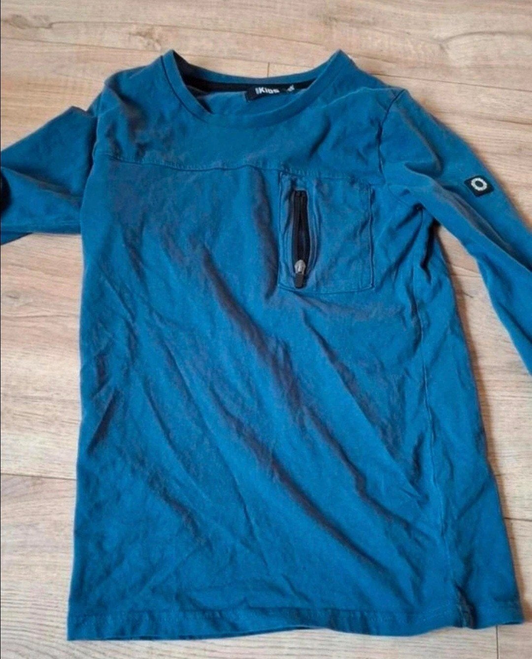 Blauw longsleeve shirt met ritszakje - Kids Europe, Gebruikt, Ophalen of Verzenden, Kids Europe, Shirt of Longsleeve