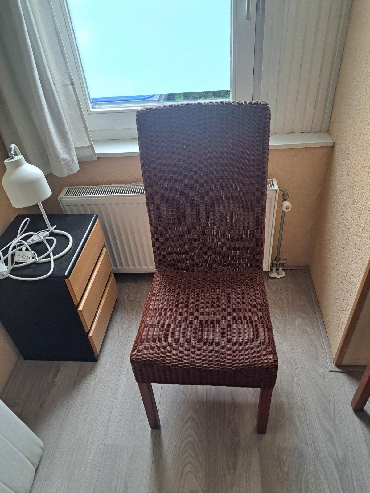 Rotan stoel, donkerbruin, Ophalen, Gebruikt, Bruin, Riet of Rotan