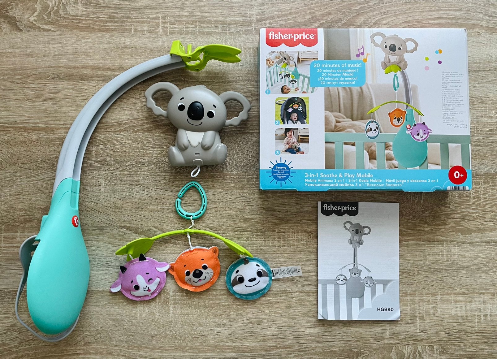 Fisher price speel en muziek mobiel, Ophalen of Verzenden, Zo goed als nieuw, Mobiel