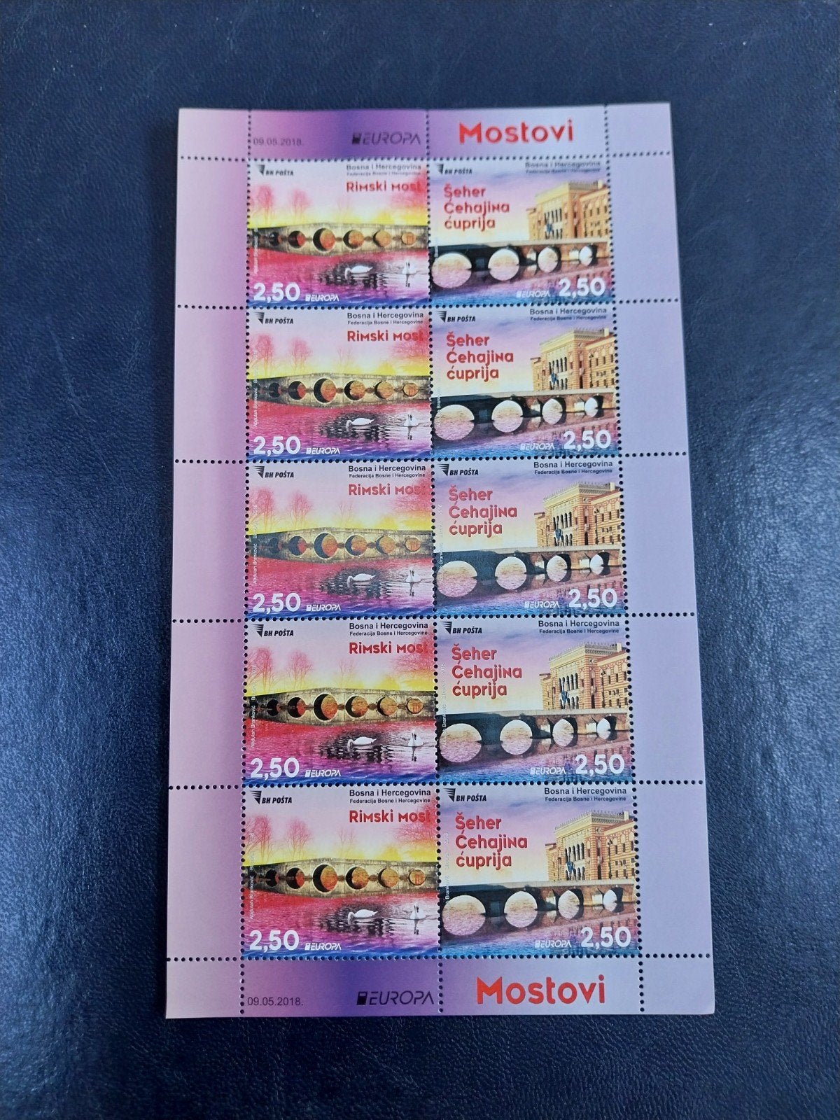 Europa Bosnië Herzegovina klb 733-734bruggen 2018 postfris, Ophalen of Verzenden, Dier of Natuur