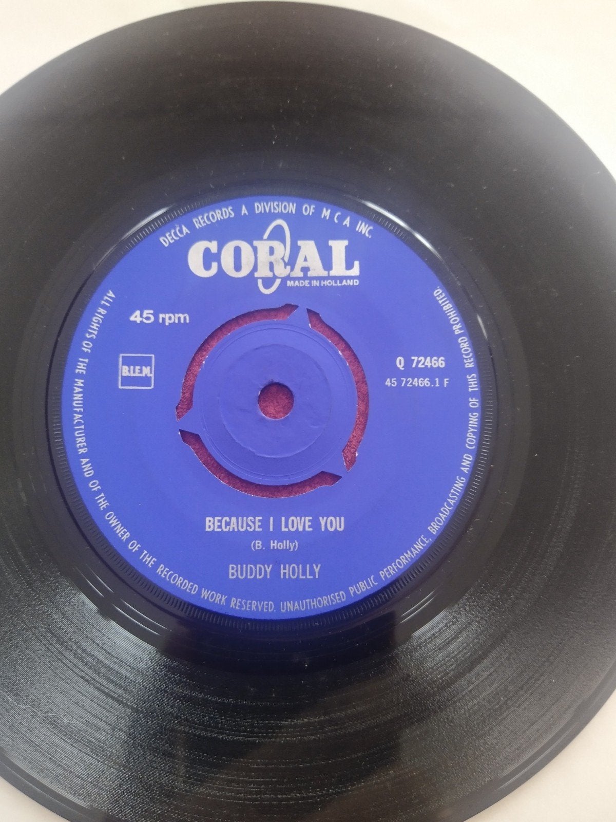 Buddy Holly - Wishing / Because I Love You - 7 inch vinyl, Cd's en Dvd's, Vinyl Singles, Gebruikt, 7 inch, Ophalen of Verzenden