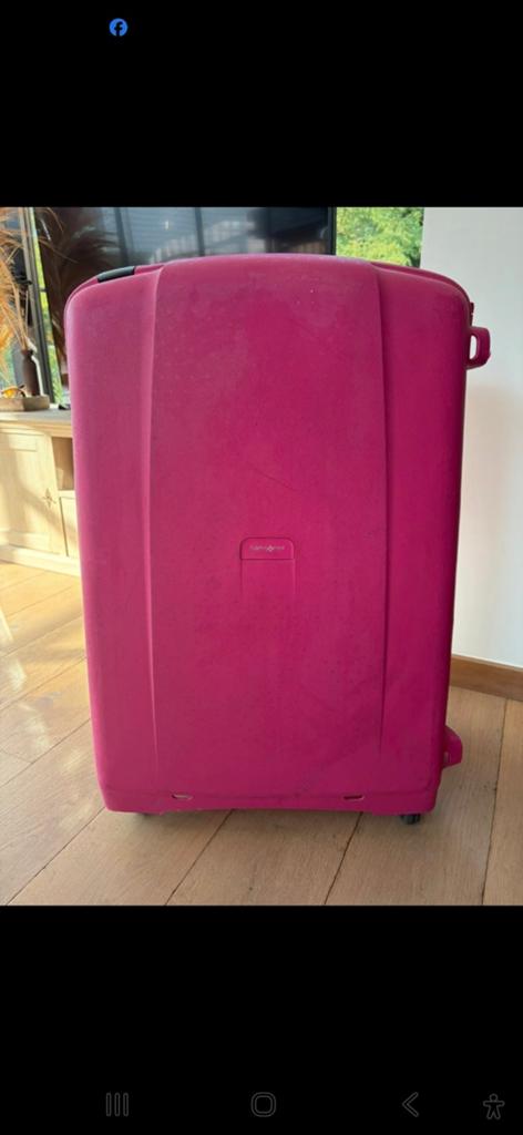 Roze Samsonite Koffer met Wieltjes, Ophalen, Wieltjes, Gebruikt, Hard kunststof