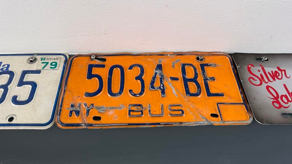 Vintage New York BUS kentekenplaat - Decoratie, Ophalen of Verzenden, Gebruikt, Auto's