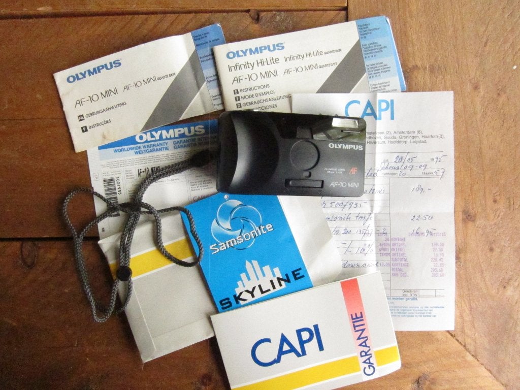 Olympus AF-10 mini met aanschafbewijs + instructieboekje, Ophalen of Verzenden, Zo goed als nieuw, Compact, Olympus