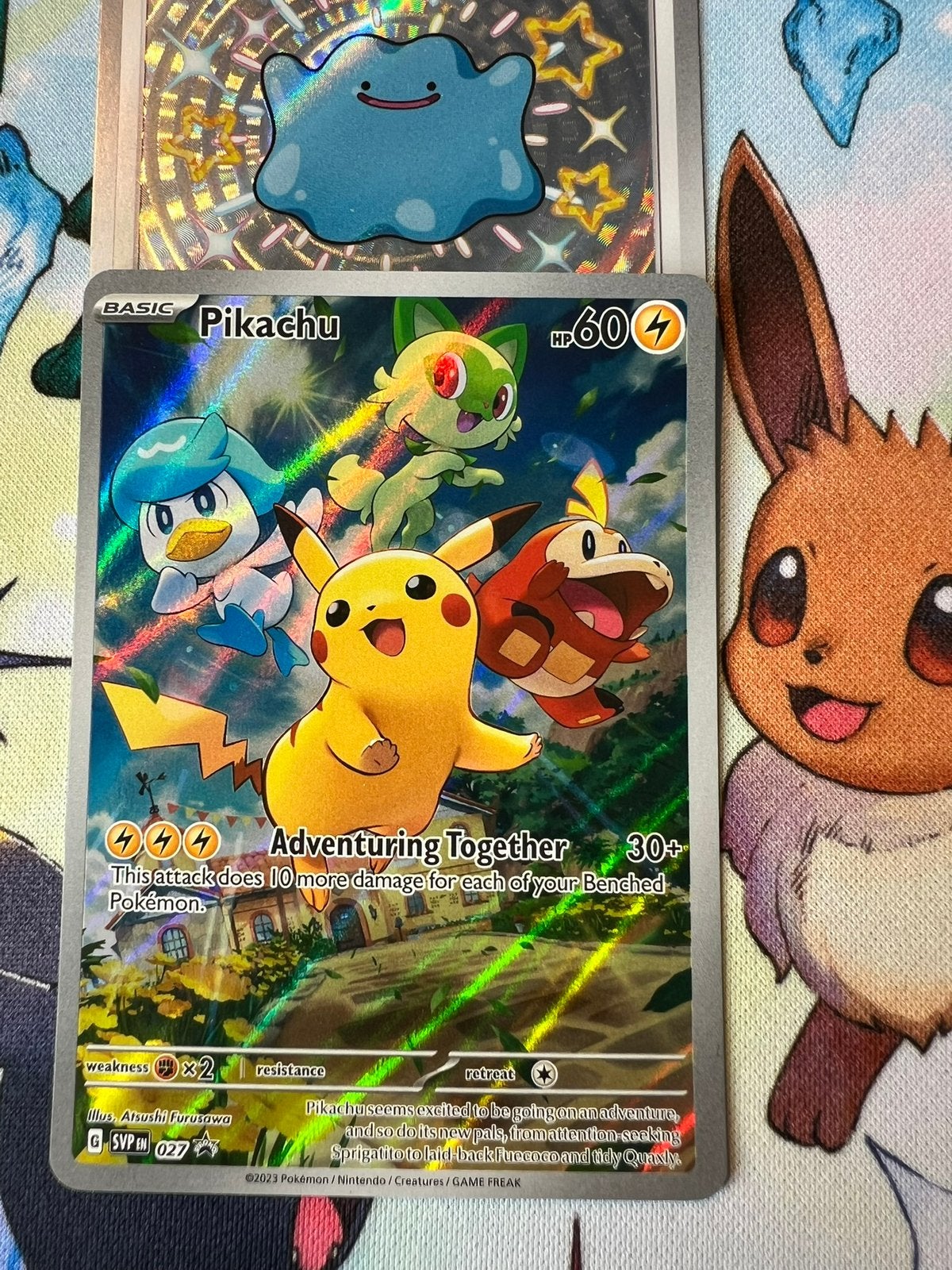 Pikachu SVP 027 Paldea Evolved, Verzenden, Zo goed als nieuw, Losse kaart, Foil