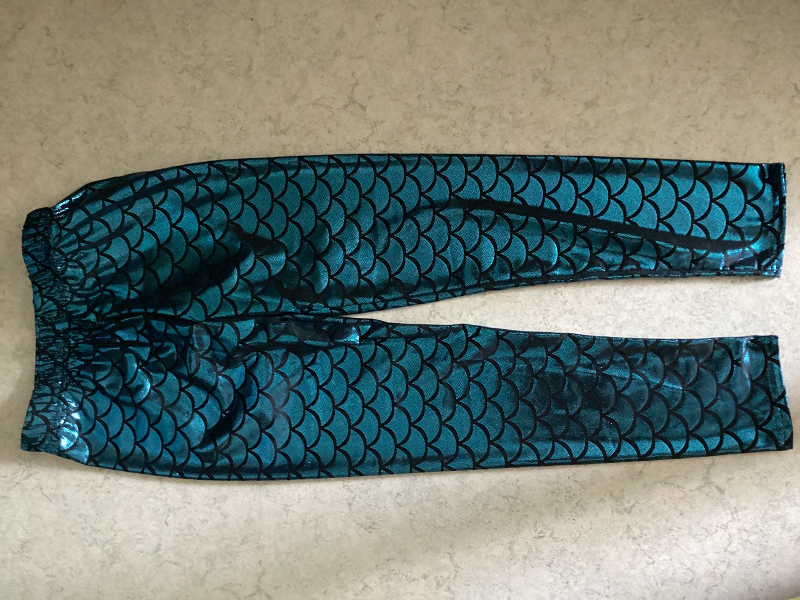 Legging zeemeermin blauw, Legging, Maat 36/38 (S), Blauw, Nieuw