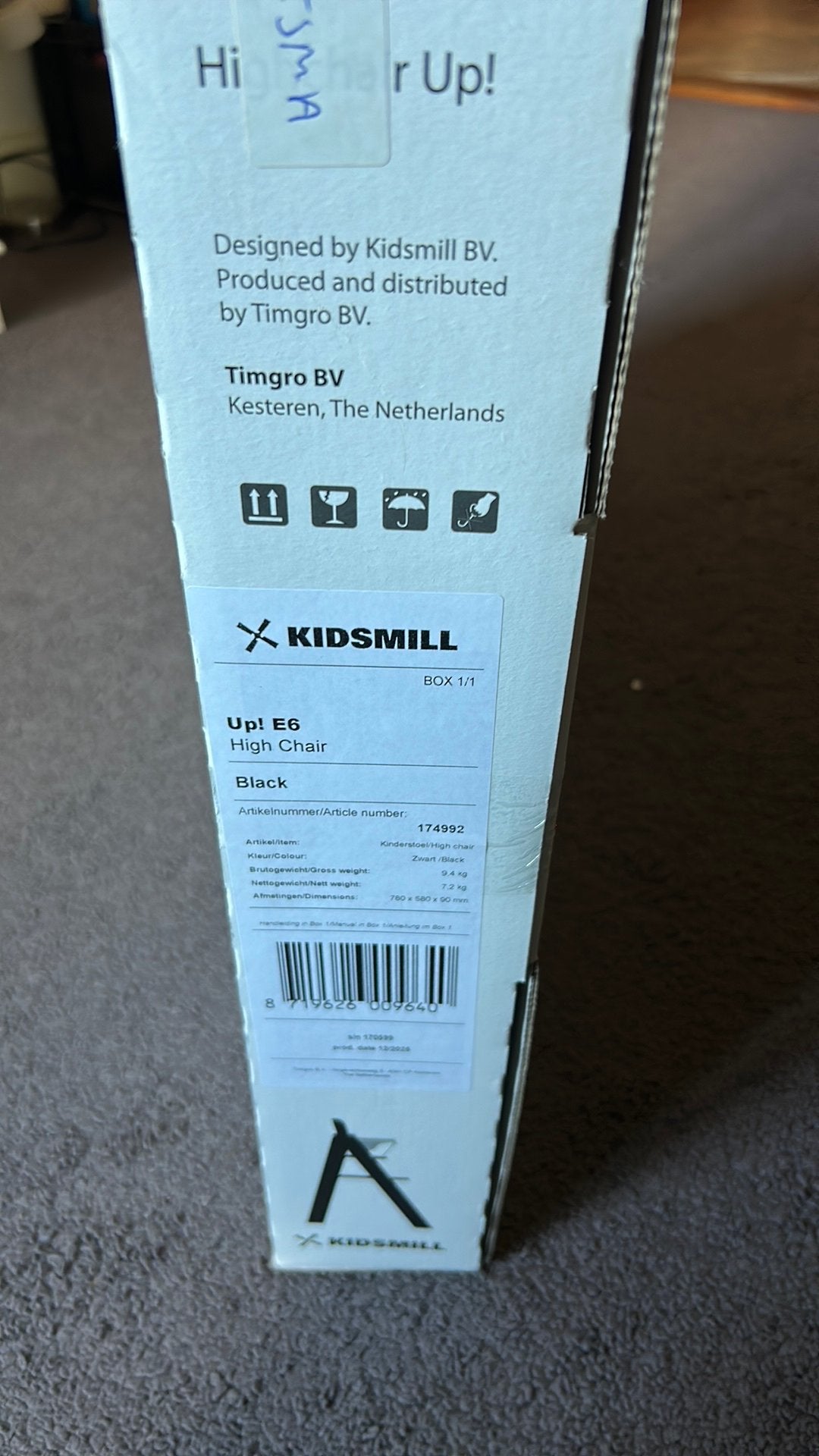 kidsmill up kinderstoel nieuw, Ophalen, Overige materialen, 30 cm of meer, 50 tot 150 cm
