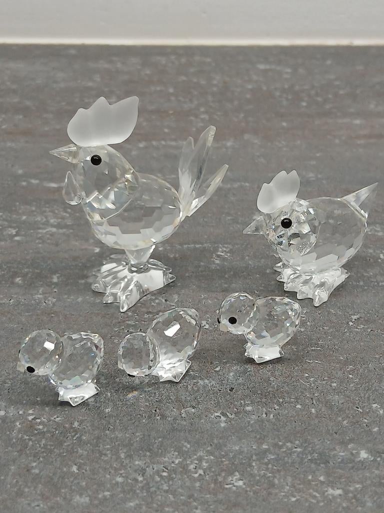 Swarovski Kristallen Kippenfamilie - Haan, Kip en Kuikens, Ophalen of Verzenden, Zo goed als nieuw, Figuurtje