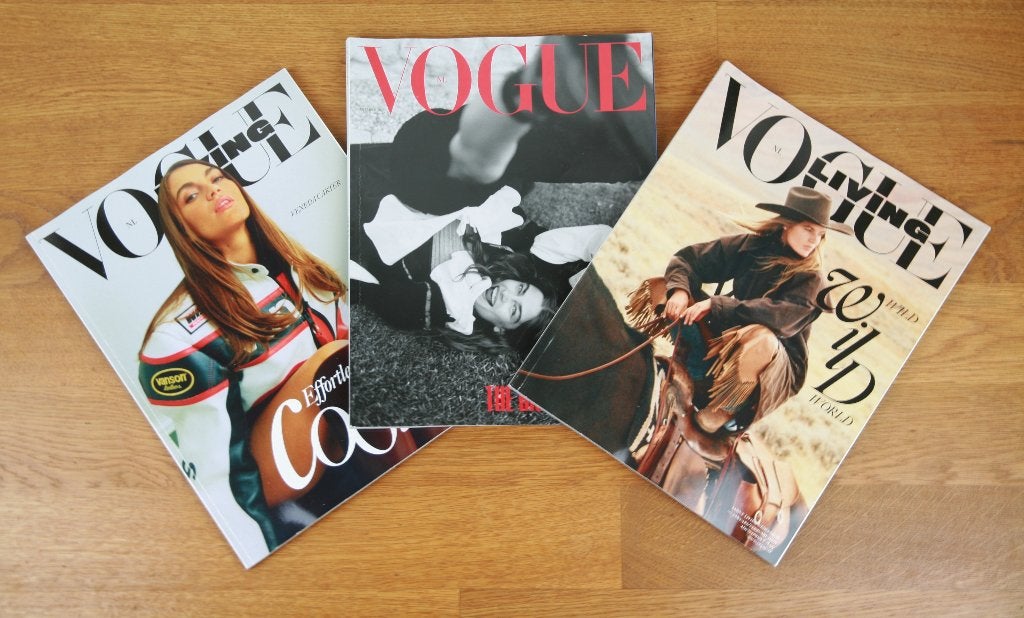 zgan VOGUE + VOGUE Living jaargang 2025/2026 - sept t/m feb, Ophalen of Verzenden, Zo goed als nieuw, Glossy