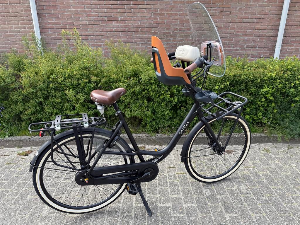 Gazelle Mama/Transportfiets met kinderzitje en windscherm, Fietsen en Brommers, Fietsen | Dames | Damesfietsen, Ophalen, Velgrem