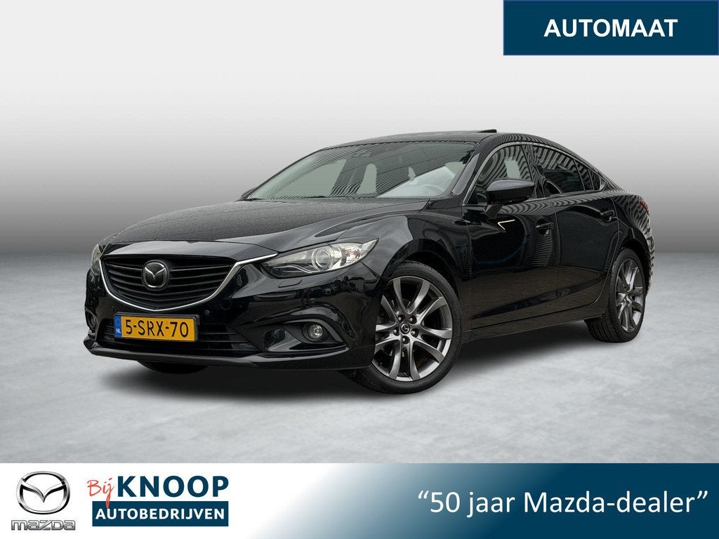 Mazda 6 2.5 GT-M | Schuifdak | Trekhaak | Leder |, Auto's, Mazda, Euro 5, Gebruikt, Automatische klimaatregeling, Zwart
