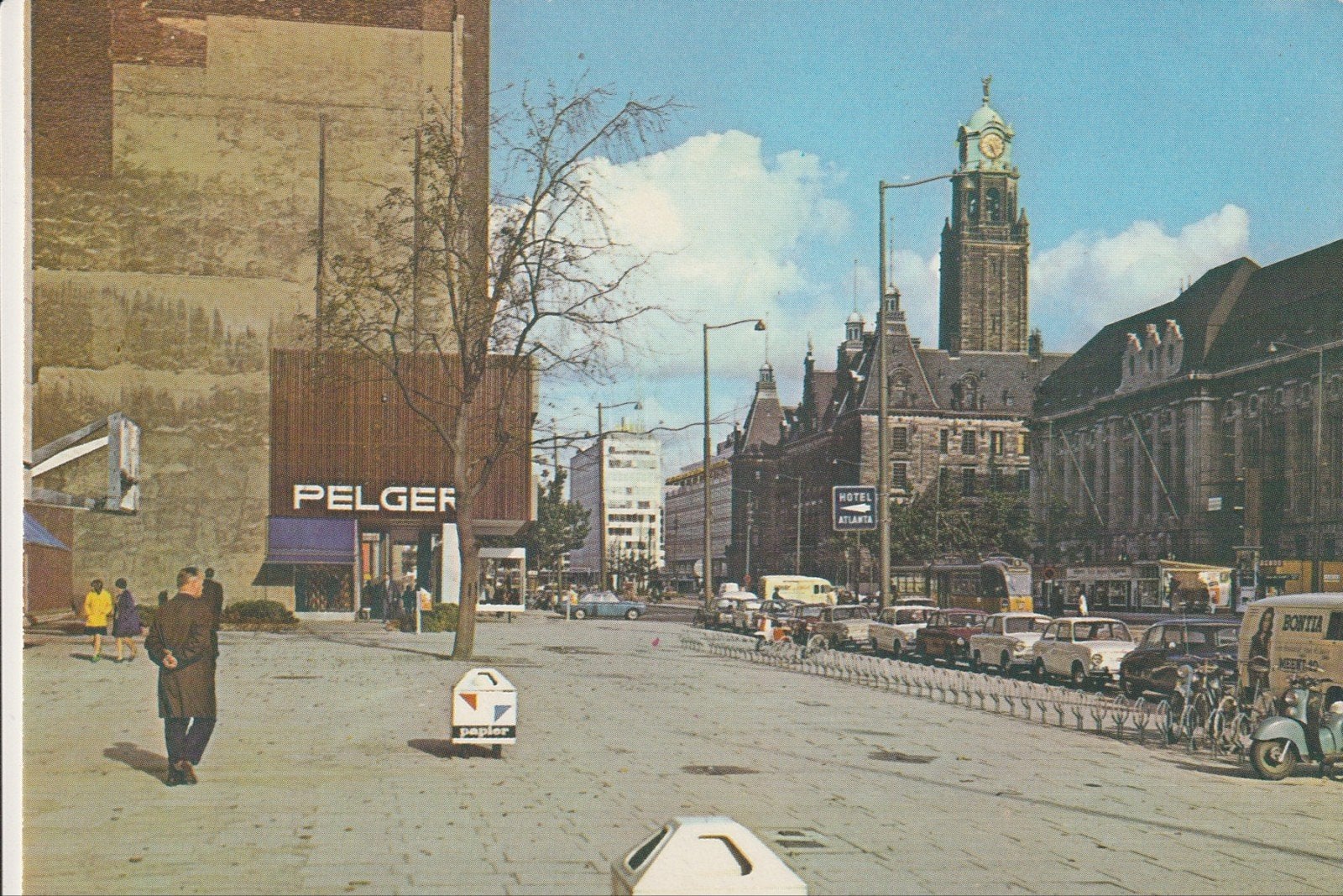 ROTTERDAM COOLSINGEL STADHUIS VERKEER RET SCHINDLER GEL.TRAM, Verzamelen, Ophalen of Verzenden, 1960 tot 1980, Ongelopen, Zuid-Holland