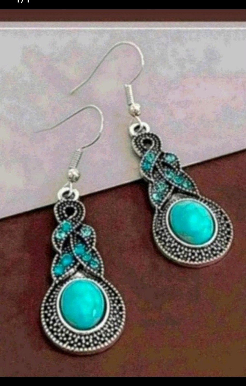 oorbellen turquoise steen, Overige materialen, Hangers, Verzenden, Nieuw
