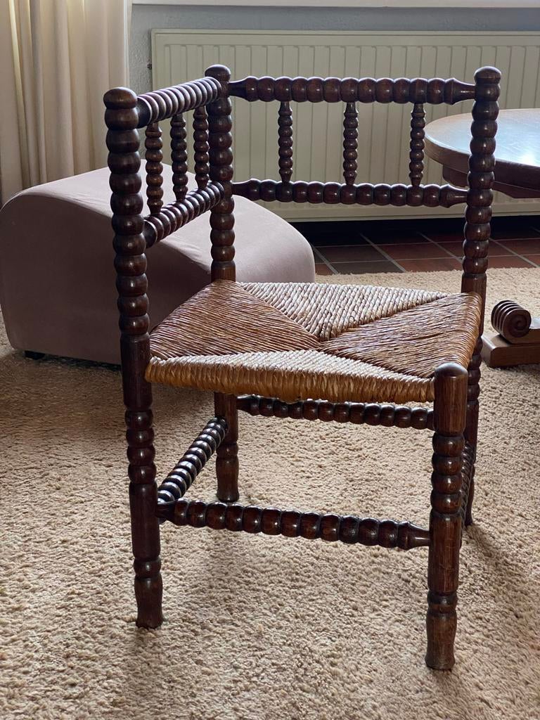 Vintage Spijlenstoel met Rotan Zitting, Antiek en Kunst, Ophalen