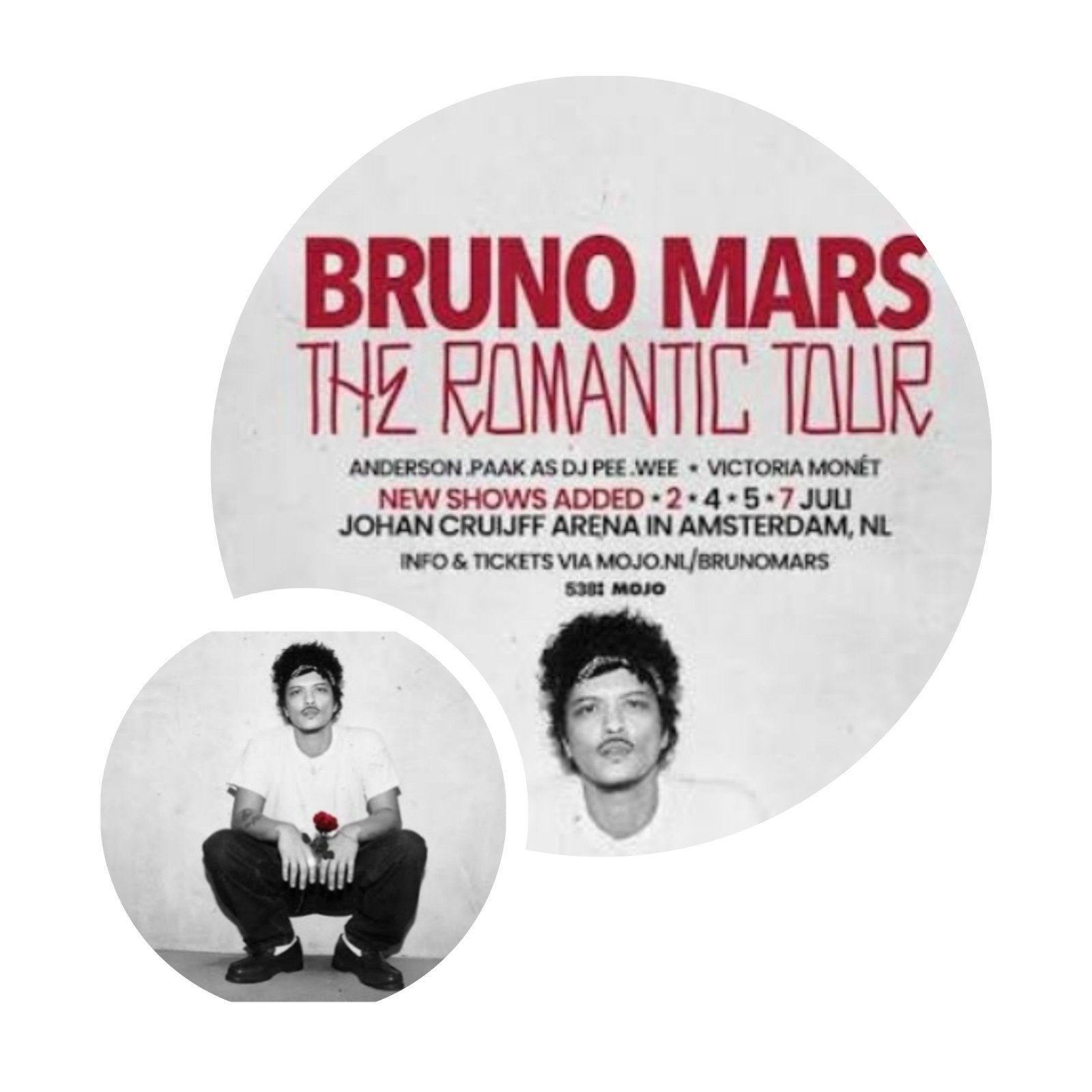 Bruno Mars 5 Juli 2 tickets Amsterdam Arena, Tickets en Kaartjes, Twee personen, Juli