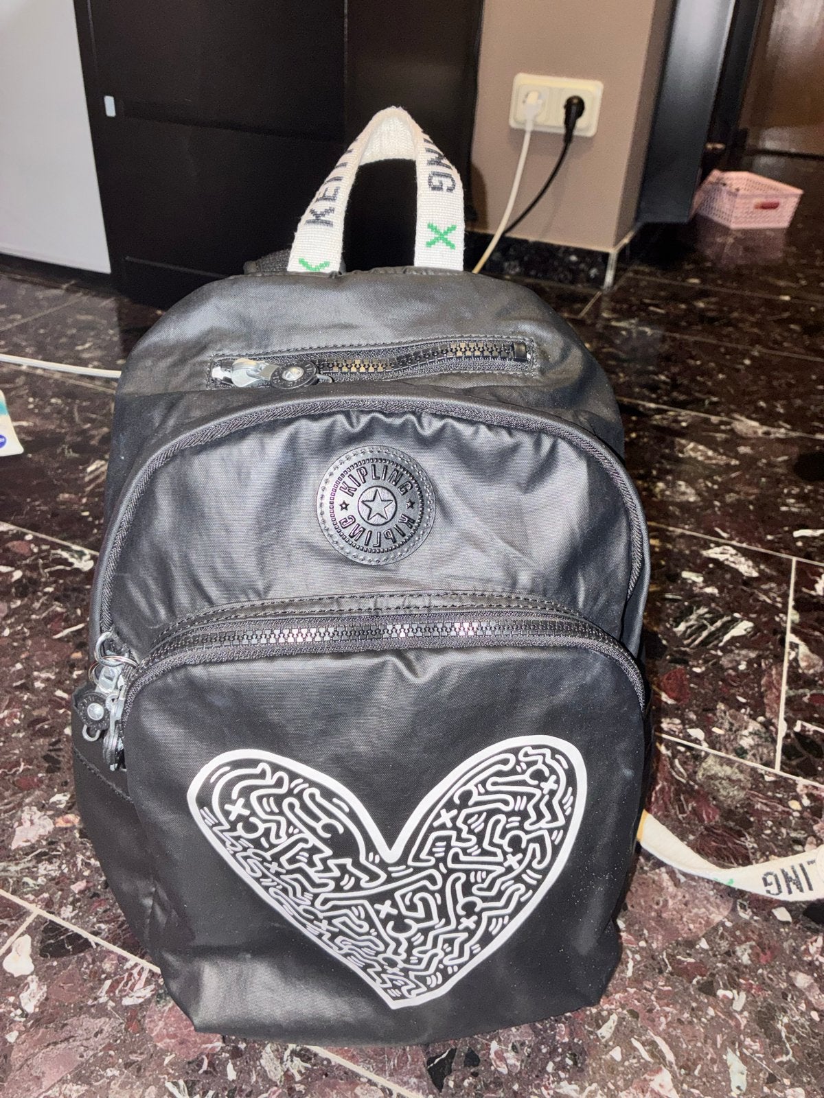 Kipling rugzak met hartprint - Zo goed als nieuw, Kipling, 25 tot 40 cm, Ophalen of Verzenden, Zo goed als nieuw