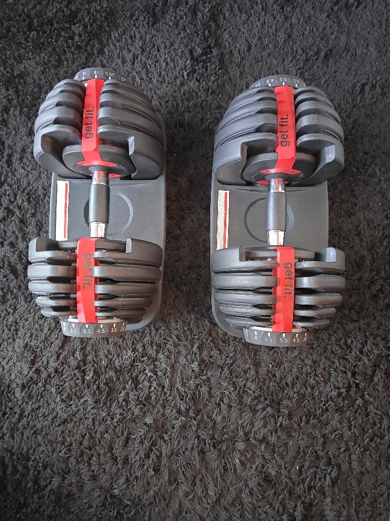 Verstelbare dumbbells 2,5-24 kg - Get Fit, Ophalen, Rug, Dumbbell