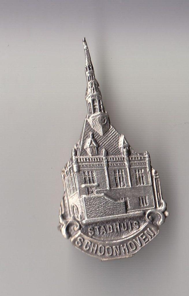 Stadhuis Schoonhoven broche, Gebruikt, Niet vindbaar, Niet vindbaar, Speldje of Pin