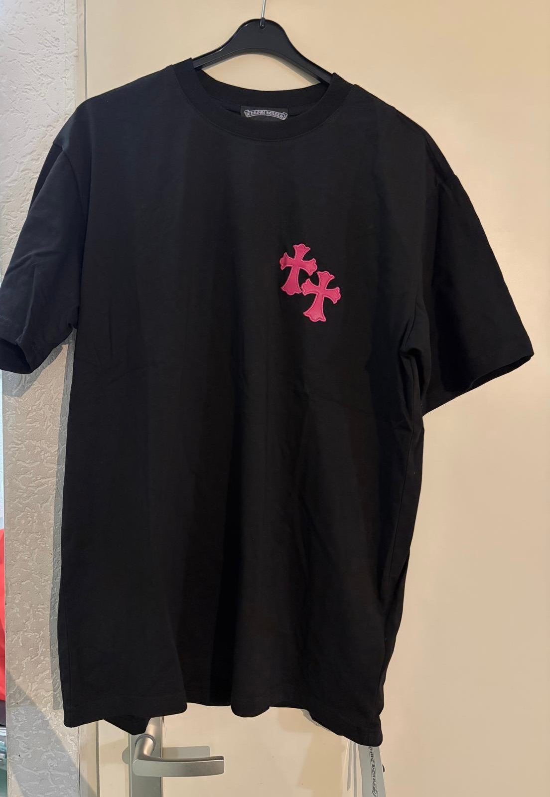 chrome heart tshirt black and pink, Kleding | Heren, T-shirts, Ophalen of Verzenden, Zo goed als nieuw, Zwart