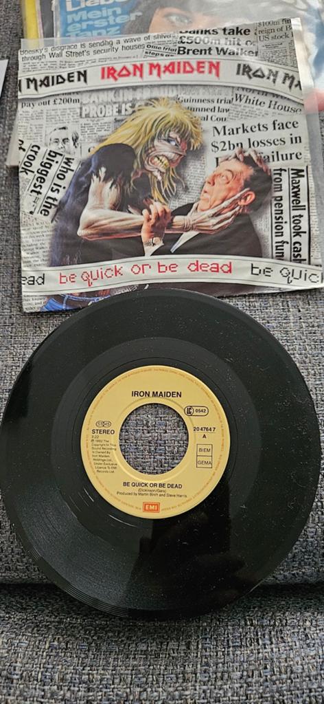 Iron Maiden-Be quick or be dead 1992 heavy metal, Cd's en Dvd's, Vinyl Singles, Ophalen of Verzenden, Zo goed als nieuw, Rock en Metal