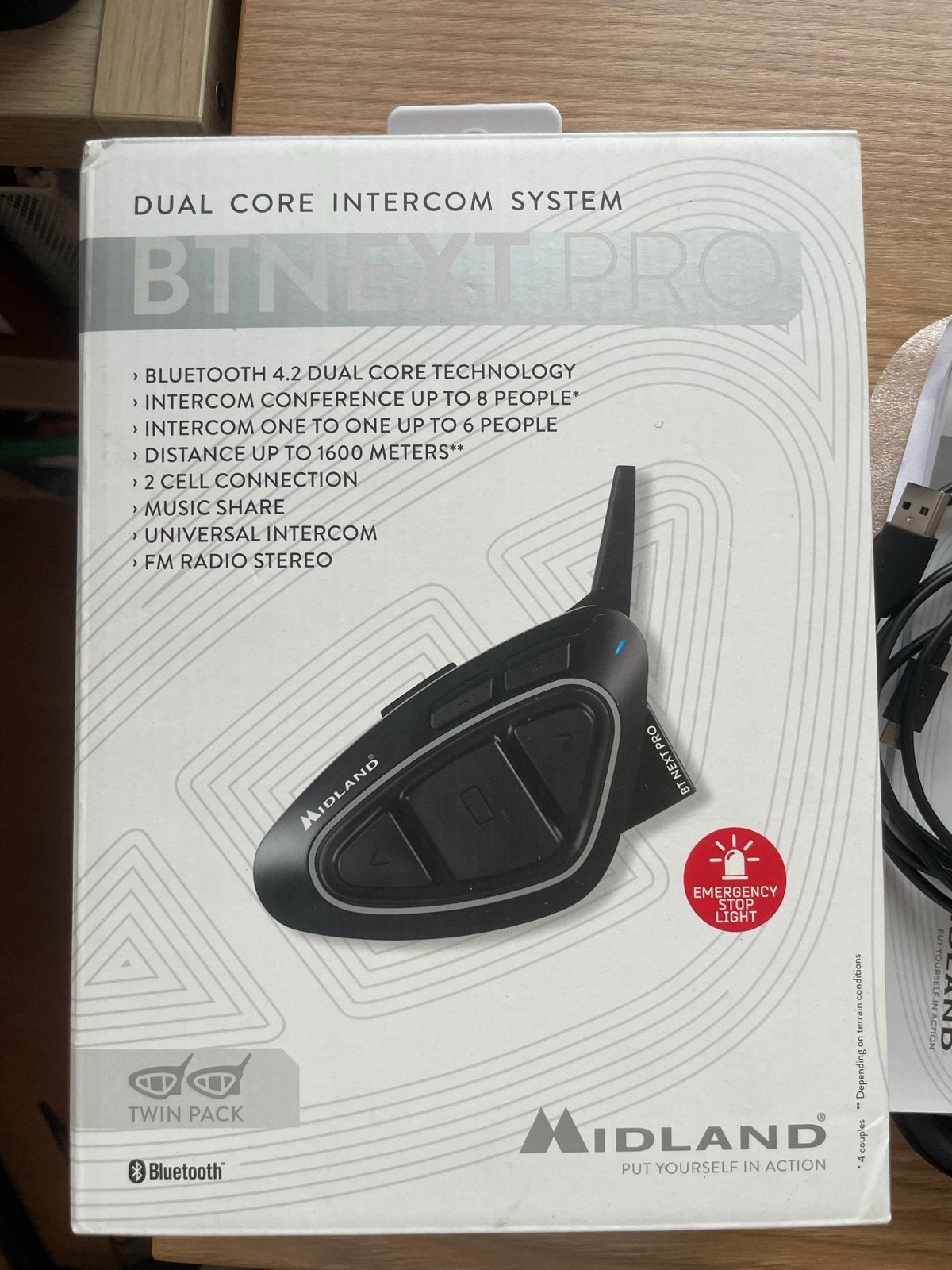 Midland BT Next Pro Dual Core Intercom Systeem Twin Pack, Motoren, Ophalen of Verzenden, Zo goed als nieuw
