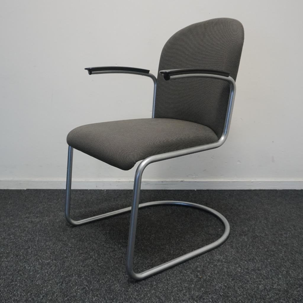 Gispen 413 RL Dutch Originals Design Stoelen | Grijs | Slede, Huis en Inrichting, Gebruikt, -, -, Ophalen of Verzenden
