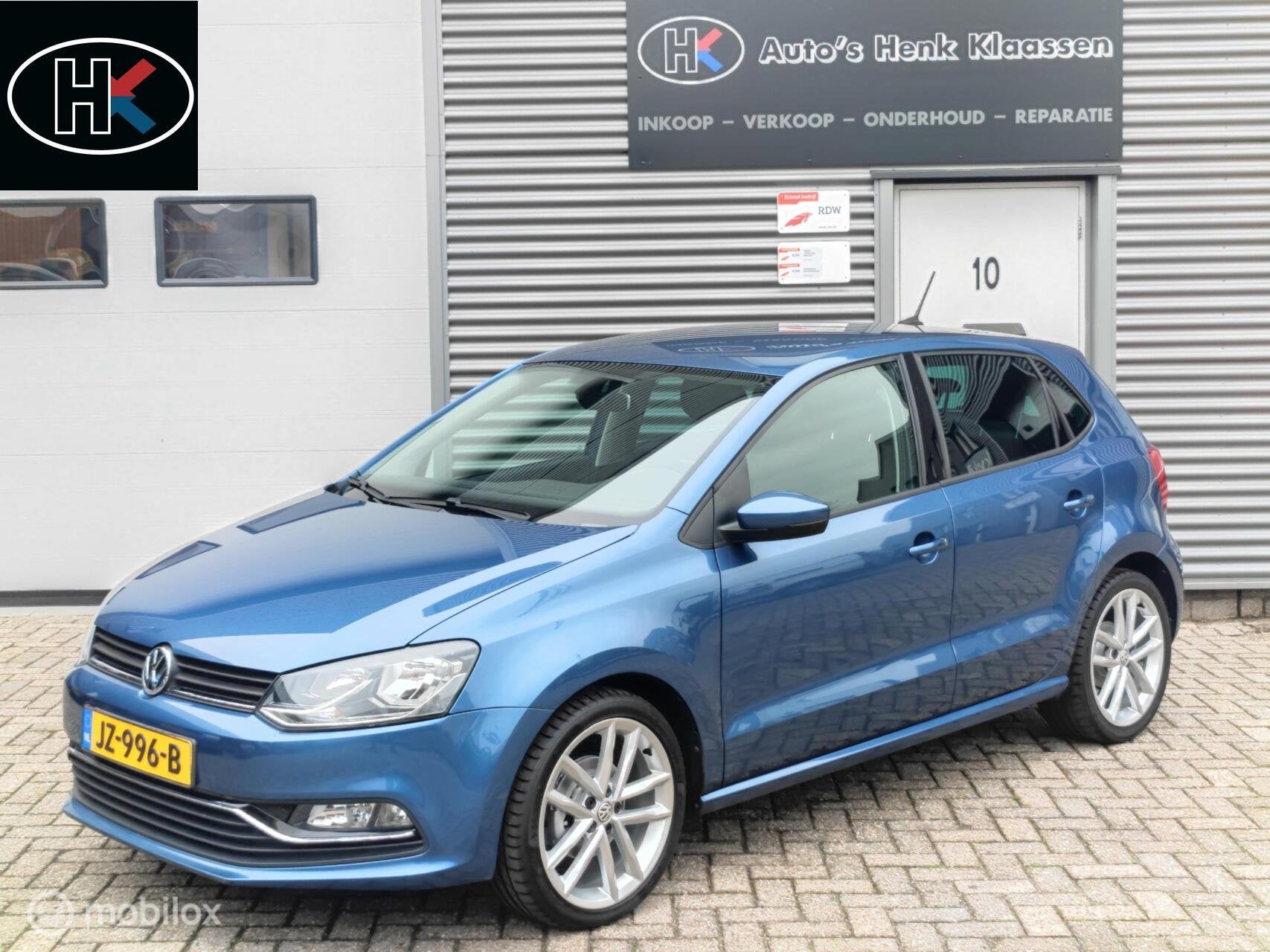 Volkswagen Polo 5-deurs 1.2TSi Highline Executive Clima Navi, Auto's, 40 €/maand, Euro 6, 4 cilinders, Blauw